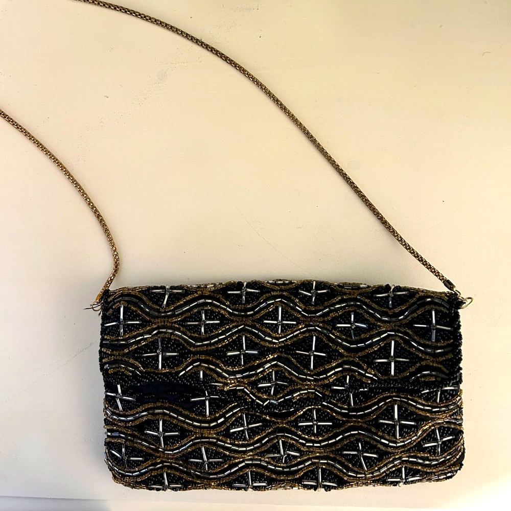 Vintage La Regale Satin Beaded Handbag